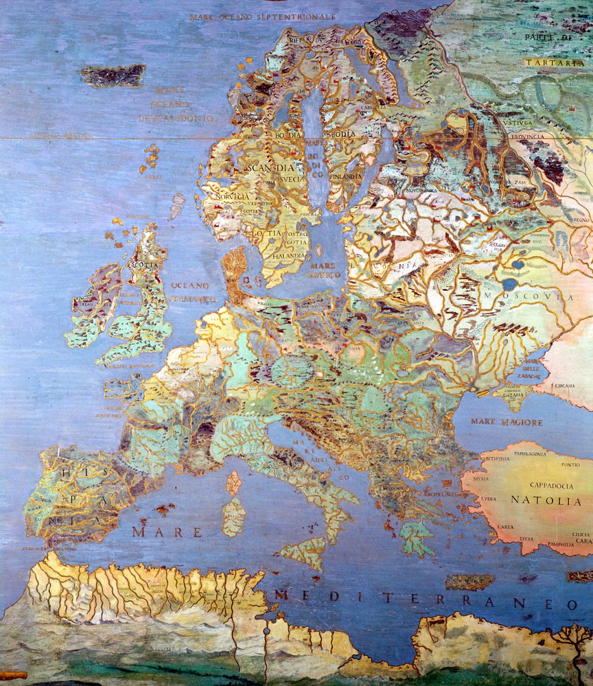 サラデルマッパモンド（世界地図のホール）c.1574-75からの16